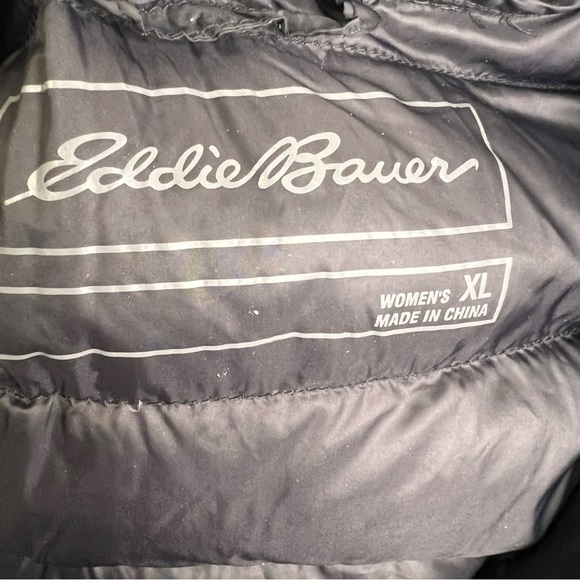 Eddie Bauer Women's Down Puffer Black Zip Up Jacket Size XL - Picture 10 of 13